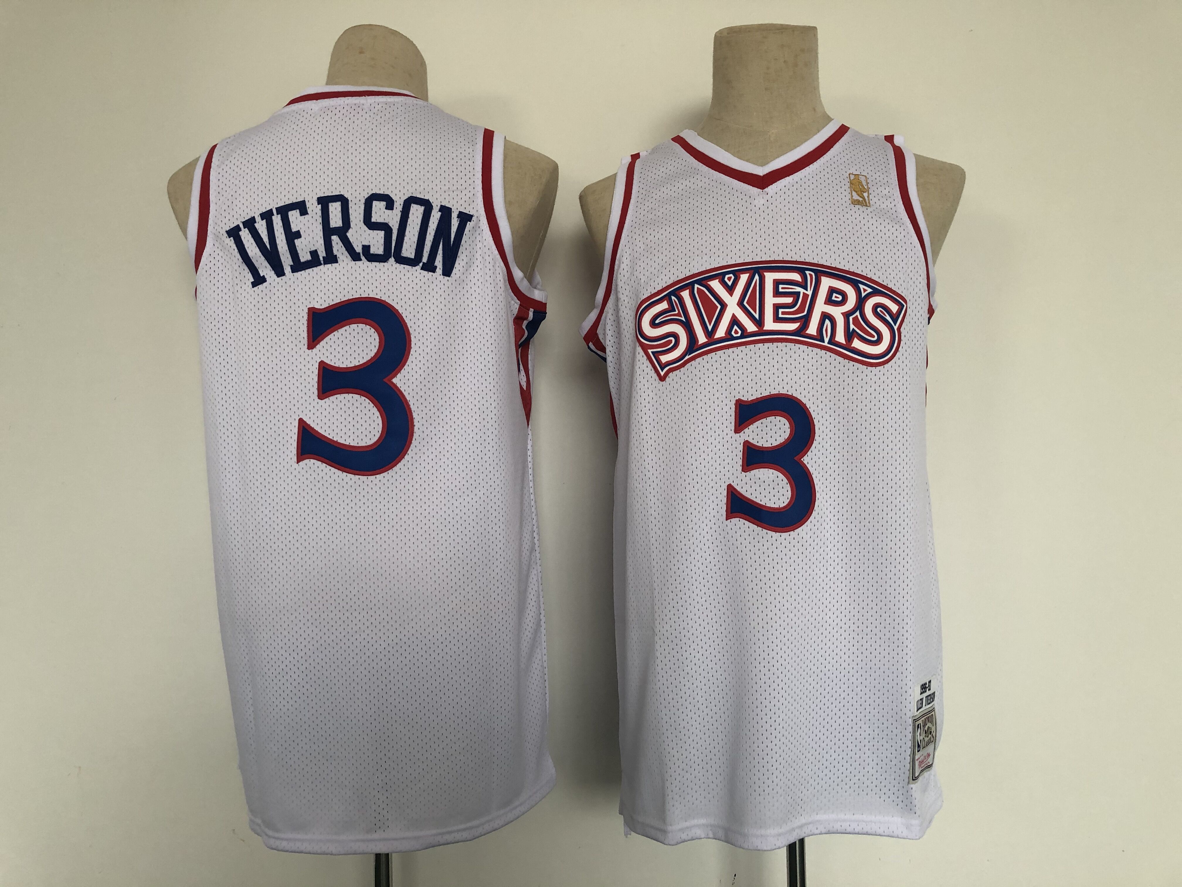 Cheap NBA Men Philadelphia 76ers 3 Iverson white jersey